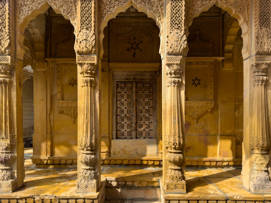Explore the ornate stone carvings and historic architecture of Jodhpur's ancient structures, showcasing India's cultural heritage.